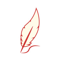 Feather pen icon . Clipart image isolated on white background