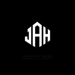 JAH letter logo design with polygon shape. JAH polygon logo monogram. JAH cube logo design. JAH hexagon vector logo template white and black colors. JAH monogram, JAH business and real estate logo. 