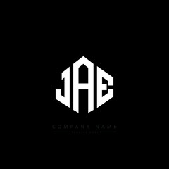 JAE letter logo design with polygon shape. JAE polygon logo monogram. JAE cube logo design. JAE hexagon vector logo template white and black colors. JAE monogram, JAE business and real estate logo. 