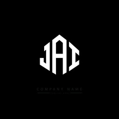 JAI letter logo design with polygon shape. JAI polygon logo monogram. JAI cube logo design. JAI hexagon vector logo template white and black colors. JAI monogram, JAI business and real estate logo. 