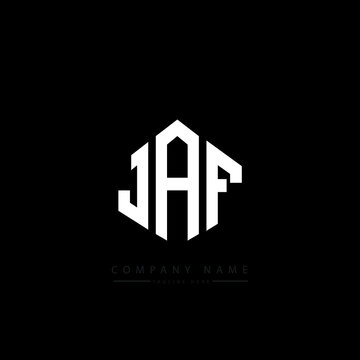 JAF letter logo design with polygon shape. JAF polygon logo monogram. JAF cube logo design. JAF hexagon vector logo template white and black colors. JAF monogram, JAF business and real estate logo. 