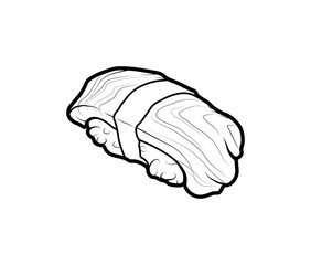 Ilustracion de Maki sushi para recurso grafico, tatuaje etc