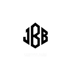 JBB letter logo design with polygon shape. JBB polygon logo monogram. JBB cube logo design. JBB hexagon vector logo template white and black colors. JBB monogram, JBB business and real estate logo. 