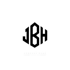 JBH letter logo design with polygon shape. JBH polygon logo monogram. JBH cube logo design. JBH hexagon vector logo template white and black colors. JBH monogram, JBH business and real estate logo. 