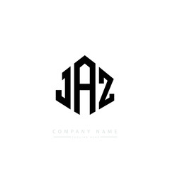 JAZ letter logo design with polygon shape. JAZ polygon logo monogram. JAZ cube logo design. JAZ hexagon vector logo template white and black colors. JAZ monogram, JAZ business and real estate logo. 