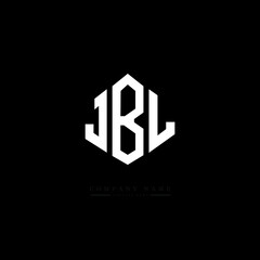 JBL letter logo design with polygon shape. JBL polygon logo monogram. JBL cube logo design. JBL hexagon vector logo template white and black colors. JBL monogram, JBL business and real estate logo. 