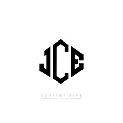 JCE letter logo design with polygon shape. JCE polygon logo monogram. JCE cube logo design. JCE hexagon vector logo template white and black colors. JCE monogram, JCE business and real estate logo. 
