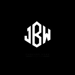 JBW letter logo design with polygon shape. JBW polygon logo monogram. JBW cube logo design. JBW hexagon vector logo template white and black colors. JBW monogram, JBW business and real estate logo. 
