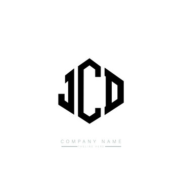 JCD letter logo design with polygon shape. JCD polygon logo monogram. JCD cube logo design. JCD hexagon vector logo template white and black colors. JCD monogram, JCD business and real estate logo. 