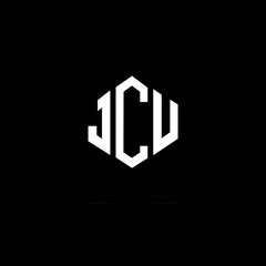 JCU letter logo design with polygon shape. JCU polygon logo monogram. JCU cube logo design. JCU hexagon vector logo template white and black colors. JCU monogram, JCU business and real estate logo. 