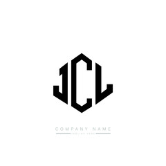 JCL letter logo design with polygon shape. JCL polygon logo monogram. JCL cube logo design. JCL hexagon vector logo template white and black colors. JCL monogram, JCL business and real estate logo. 