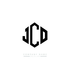 JCO letter logo design with polygon shape. JCO polygon logo monogram. JCO cube logo design. JCO hexagon vector logo template white and black colors. JCO monogram, JCO business and real estate logo. 