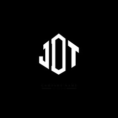 JDT letter logo design with polygon shape. JDT polygon logo monogram. JDT cube logo design. JDT hexagon vector logo template white and black colors. JDT monogram, JDT business and real estate logo. 