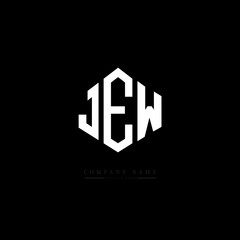 JEW letter logo design with polygon shape. JEW polygon logo monogram. JEW cube logo design. JEW hexagon vector logo template white and black colors. JEW monogram, JEW business and real estate logo. 
