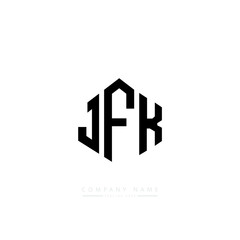 JFK letter logo design with polygon shape. JFK polygon logo monogram. JFK cube logo design. JFK hexagon vector logo template white and black colors. JFK monogram, JFK business and real estate logo. 