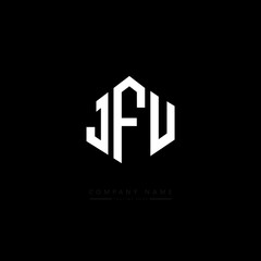 JFU letter logo design with polygon shape. JFU polygon logo monogram. JFU cube logo design. JFU hexagon vector logo template white and black colors. JFU monogram, JFU business and real estate logo. 