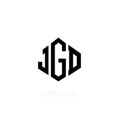 JGD letter logo design with polygon shape. JGD polygon logo monogram. JGD cube logo design. JGD hexagon vector logo template white and black colors. JGD monogram, JGD business and real estate logo. 