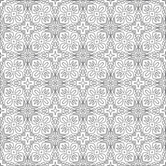 Vector pattern with symmetrical elements . Modern stylish abstract texture. Repeating geometric tiles from striped elements.Black and white pattern.