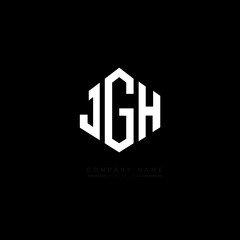 JGH letter logo design with polygon shape. JGH polygon logo monogram. JGH cube logo design. JGH hexagon vector logo template white and black colors. JGH monogram, JGH business and real estate logo. 