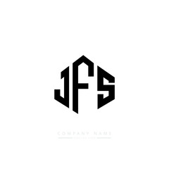 JFS letter logo design with polygon shape. JFS polygon logo monogram. JFS cube logo design. JFS hexagon vector logo template white and black colors. JFS monogram, JFS business and real estate logo. 