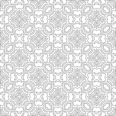 Vector pattern with symmetrical elements . Modern stylish abstract texture. Repeating geometric tiles from striped elements.Black and white pattern.