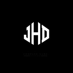 JHD letter logo design with polygon shape. JHD polygon logo monogram. JHD cube logo design. JHD hexagon vector logo template white and black colors. JHD monogram, JHD business and real estate logo. 