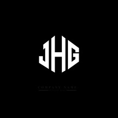JHG letter logo design with polygon shape. JHG polygon logo monogram. JHG cube logo design. JHG hexagon vector logo template white and black colors. JHG monogram, JHG business and real estate logo. 