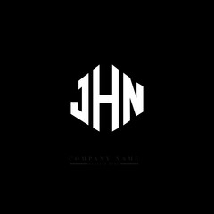 JHN letter logo design with polygon shape. JHN polygon logo monogram. JHN cube logo design. JHN hexagon vector logo template white and black colors. JHN monogram, JHN business and real estate logo. 