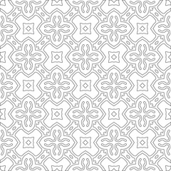 Vector pattern with symmetrical elements . Modern stylish abstract texture. Repeating geometric tiles from striped elements.Black and white pattern.