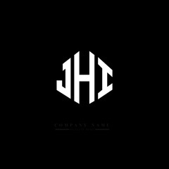 JHI letter logo design with polygon shape. JHI polygon logo monogram. JHI cube logo design. JHI hexagon vector logo template white and black colors. JHI monogram, JHI business and real estate logo. 