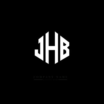 JHB letter logo design with polygon shape. JHB polygon logo monogram. JHB cube logo design. JHB hexagon vector logo template white and black colors. JHB monogram, JHB business and real estate logo. 