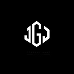 JGJ letter logo design with polygon shape. JGJ polygon logo monogram. JGJ cube logo design. JGJ hexagon vector logo template white and black colors. JGJ monogram, JGJ business and real estate logo. 