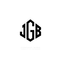 JGB letter logo design with polygon shape. JGB polygon logo monogram. JGB cube logo design. JGB hexagon vector logo template white and black colors. JGB monogram, JGB business and real estate logo. 