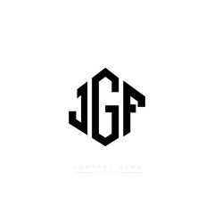 JGF letter logo design with polygon shape. JGF polygon logo monogram. JGF cube logo design. JGF hexagon vector logo template white and black colors. JGF monogram, JGF business and real estate logo. 