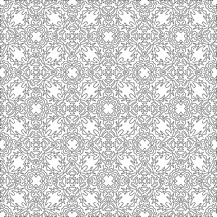 Fototapeta premium Vector pattern with symmetrical elements . Modern stylish abstract texture. Repeating geometric tiles from striped elements.Black and white pattern.