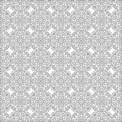 Foto op Plexiglas Vector pattern with symmetrical elements . Modern stylish abstract texture. Repeating geometric tiles from striped elements.Black and white pattern. © t2k4