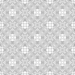 Vector pattern with symmetrical elements . Modern stylish abstract texture. Repeating geometric tiles from striped elements.Black and white pattern.