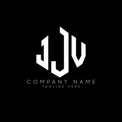 Fototapeta premium JJV letter logo design with polygon shape. JJV polygon logo monogram. JJV cube logo design. JJV hexagon vector logo template white and black colors. JJV monogram, JJV business and real estate logo. 