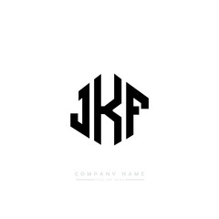 JKF letter logo design with polygon shape. JKF polygon logo monogram. JKF cube logo design. JKF hexagon vector logo template white and black colors. JKF monogram, JKF business and real estate logo. 