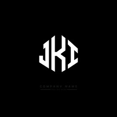JKI letter logo design with polygon shape. JKI polygon logo monogram. JKI cube logo design. JKI hexagon vector logo template white and black colors. JKI monogram, JKI business and real estate logo. 
