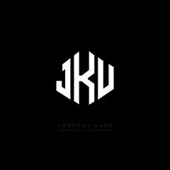JKU letter logo design with polygon shape. JKU polygon logo monogram. JKU cube logo design. JKU hexagon vector logo template white and black colors. JKU monogram, JKU business and real estate logo. 