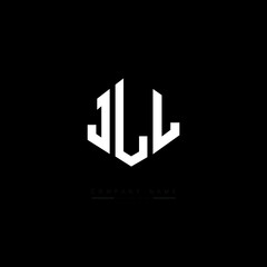 JLL letter logo design with polygon shape. JLL polygon logo monogram. JLL cube logo design. JLL hexagon vector logo template white and black colors. JLL monogram, JLL business and real estate logo. 