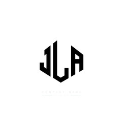 JLA letter logo design with polygon shape. JLA polygon logo monogram. JLA cube logo design. JLA hexagon vector logo template white and black colors. JLA monogram, JLA business and real estate logo. 