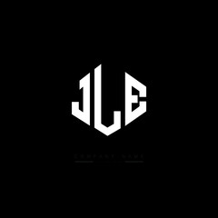 JLE letter logo design with polygon shape. JLE polygon logo monogram. JLE cube logo design. JLE hexagon vector logo template white and black colors. JLE monogram, JLE business and real estate logo. 