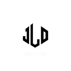 JLO letter logo design with polygon shape. JLO polygon logo monogram. JLO cube logo design. JLO hexagon vector logo template white and black colors. JLO monogram, JLO business and real estate logo. 