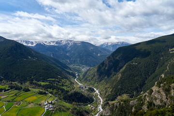 Fototapeta na wymiar Observation deck Roc Del Quer, Andorra.