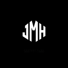 JMH letter logo design with polygon shape. JMH polygon logo monogram. JMH cube logo design. JMH hexagon vector logo template white and black colors. JMH monogram, JMH business and real estate logo. 