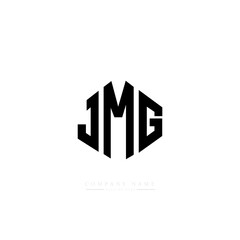 JMG letter logo design with polygon shape. JMG polygon logo monogram. JMG cube logo design. JMG hexagon vector logo template white and black colors. JMG monogram, JMG business and real estate logo. 