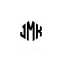 JMK letter logo design with polygon shape. JMK polygon logo monogram. JMK cube logo design. JMK hexagon vector logo template white and black colors. JMK monogram, JMK business and real estate logo. 