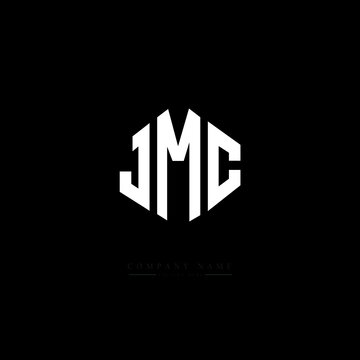JMC letter logo design with polygon shape. JMC polygon logo monogram. JMC cube logo design. JMC hexagon vector logo template white and black colors. JMC monogram, JMC business and real estate logo. 